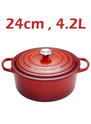 Le Creuset Enamelled Cast Iron Dutch Oven With Lid Red 4.2 L Capacity, 24 Centimeter