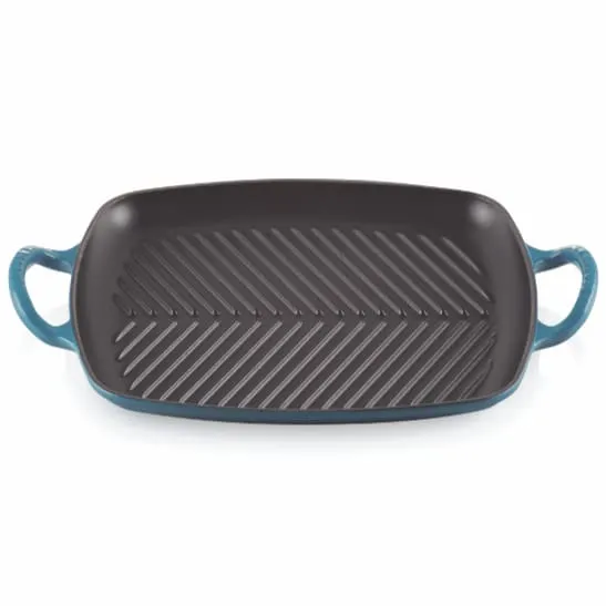 Le Creuset Signature Cast Iron Rectangular Grill 30cm Deep Teal