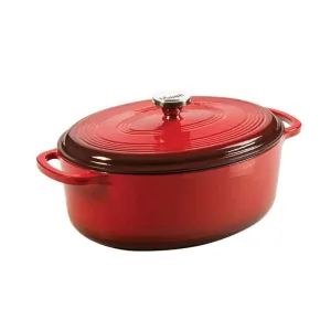 Lodge 7 Quart Oval Enameled Cast Iron Dutch Oven