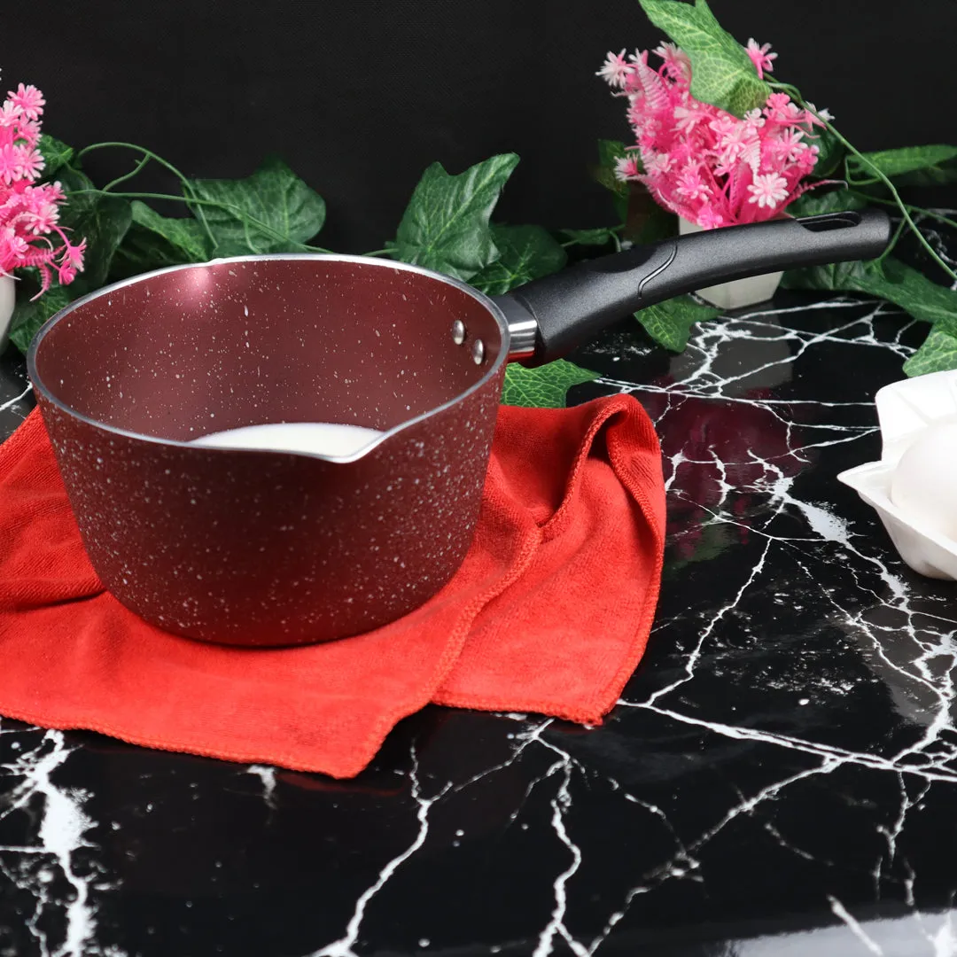 Marble Coated Milk Pan - Maroon