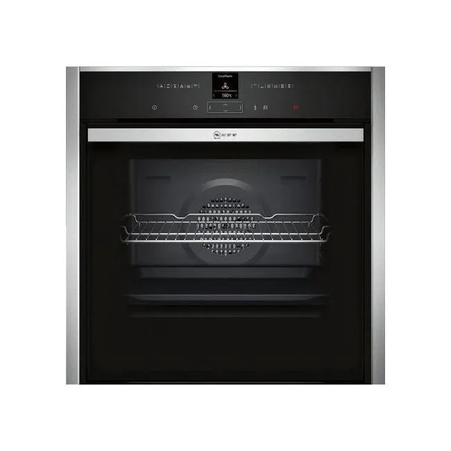 Neff B57CR23N0B Pyrolytic Slide & Hide Built In Electric Single Oven Stainless Steel