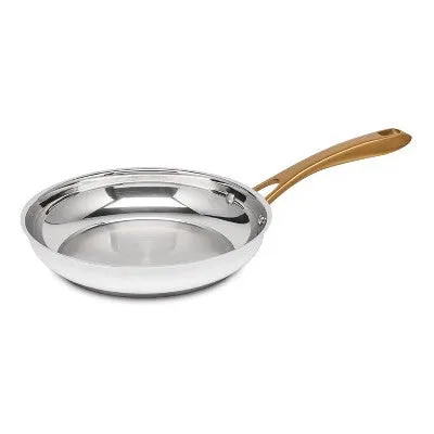 Open Box - Cuisinart Classic 10" Stainless Steel Skillet with Brushed Gold Handles Matte White