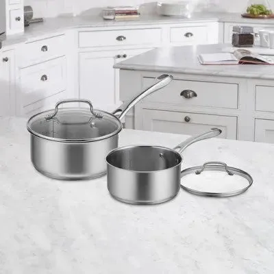 Open Box - Cuisinart Classic 4pc Stainless Steel Saucepan Set (1.5qt & 3qt)