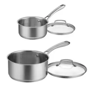 Open Box - Cuisinart Classic 4pc Stainless Steel Saucepan Set (1.5qt & 3qt)