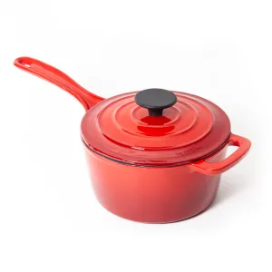 Red Nardelli Enameled Cast Iron Saucepan - 2 Quart