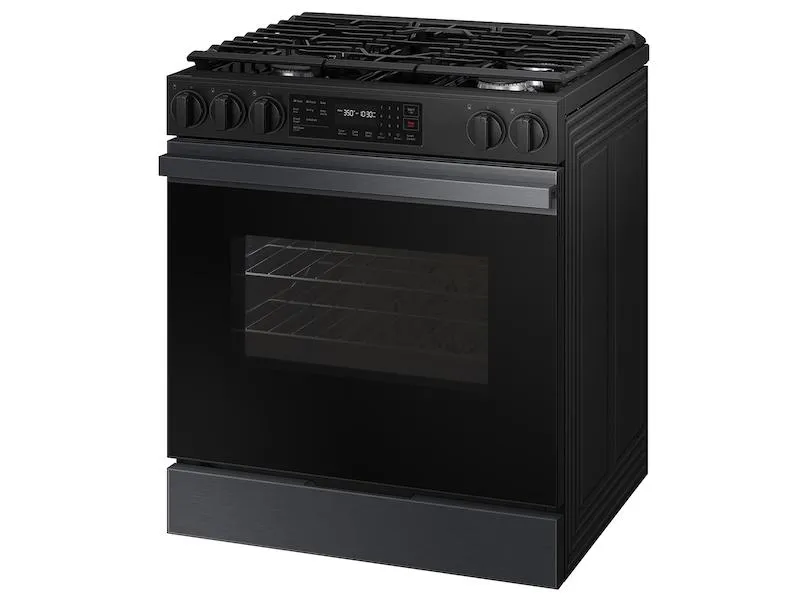 Samsung NSG6DG8100MT Bespoke 6.0 cu. ft. Smart Slide-In Gas Range with Precision Knobs in Matte Black Steel