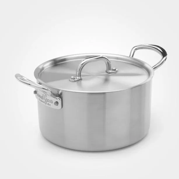 Samuel Groves Classic Stainless Steel Triply Casserole Pan with Lid