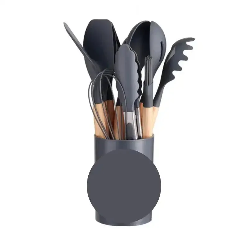 Sharu Bliss Nordic Silicone Kitchen Utensil Set - 12-Piece Heat-Resistant, Non-Stick Cooking Tools