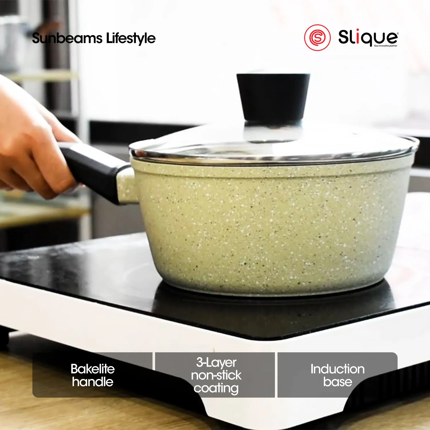 SLIQUE Premium Forged Sauce Pan 16cm/18cm