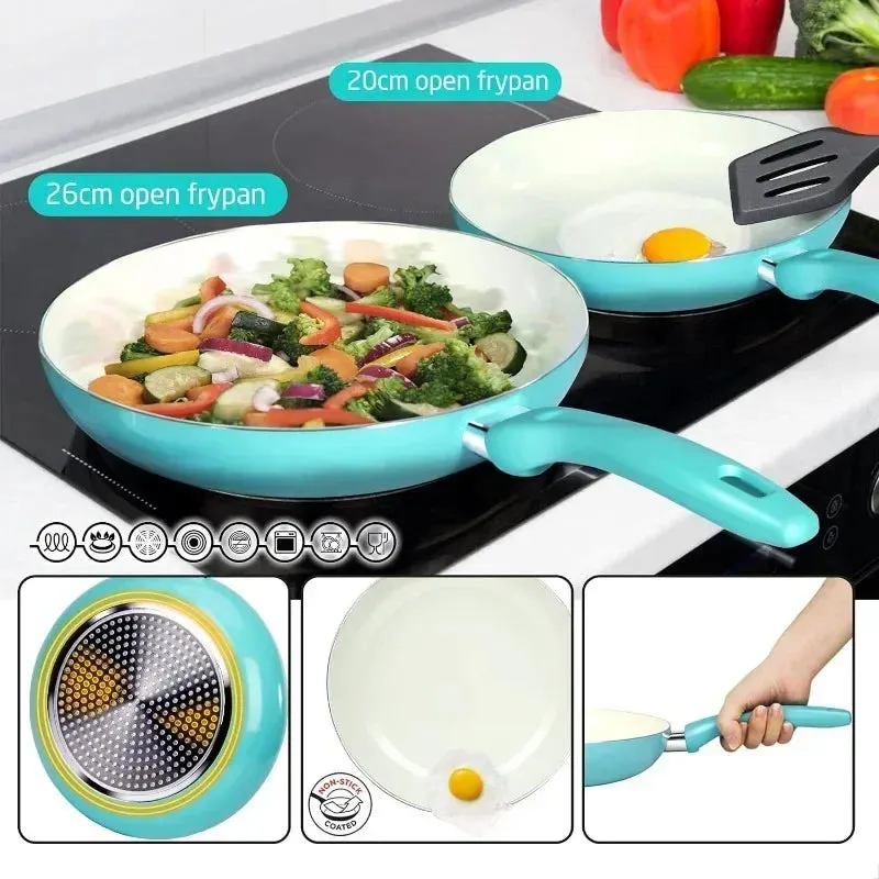 Soft-grip Xtreme Ceramic Non-stick Coating Stainless Steel with Aloy Core Set with Extras for Cooking 16Pcs