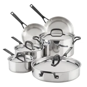 Stainless Steel 5-Ply Clad 10-Piece Cookware Set