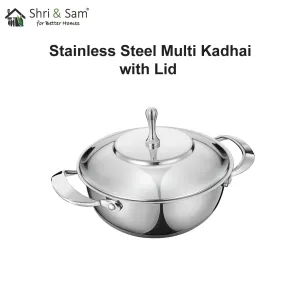 Stainless Steel Multi Kadhai with Lid