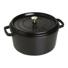 Staub Round Cocotte Black Matte, 7 Qt