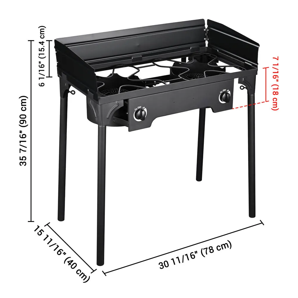 TheLAShop Outdoor Propane Burner with Stand Wind Guard 150,000BTU