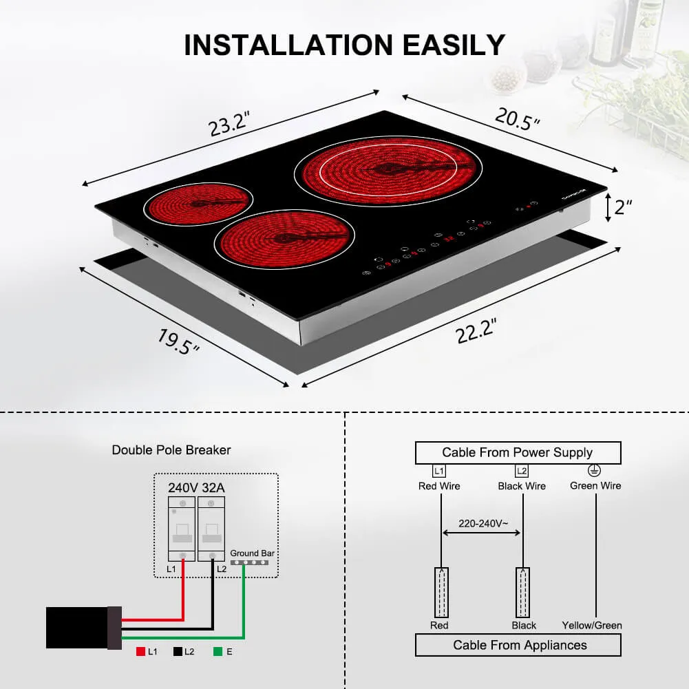 Thermomate 24'' Built-In Ceramic Cooktop - Sensor Touch