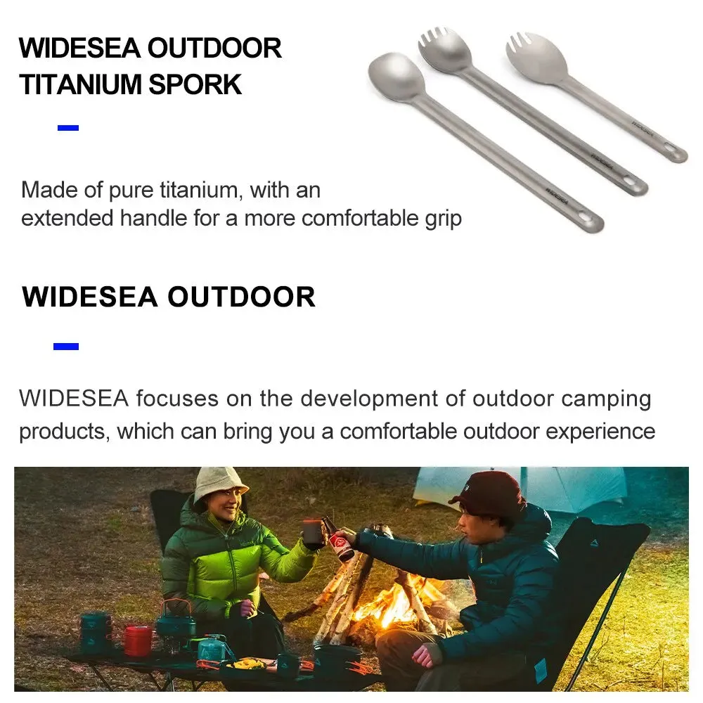 Titanium Spork & Spoon Set: Ultralight Cutlery for Campers | Widesea