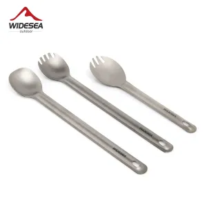 Titanium Spork & Spoon Set: Ultralight Cutlery for Campers | Widesea