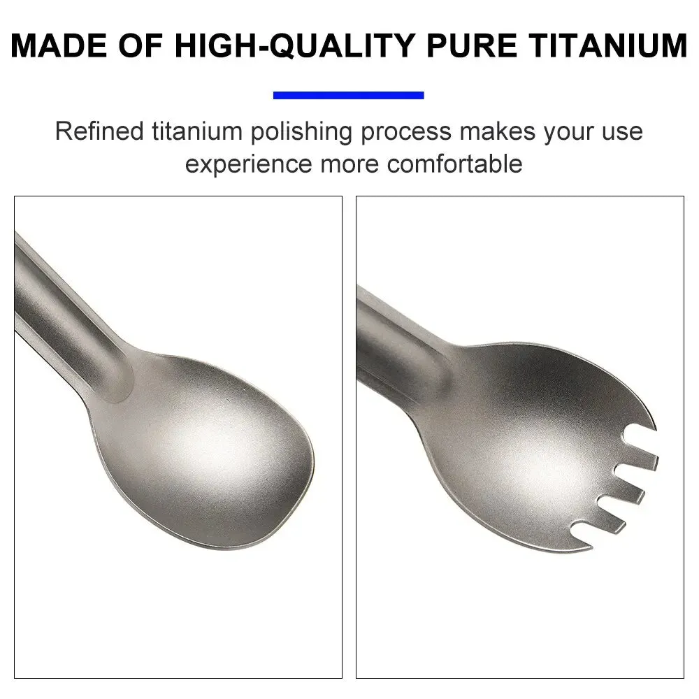 Titanium Spork & Spoon Set: Ultralight Cutlery for Campers | Widesea