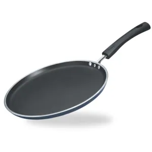 Vinod Zest Aluminium Non Stick Dosa Omni Tawa - 28cm | 3mm Extra Thick | 3 Layer Ceramic Coat | Bakelite Handle | Toxin Free | Gas Base - 1 Year Warranty